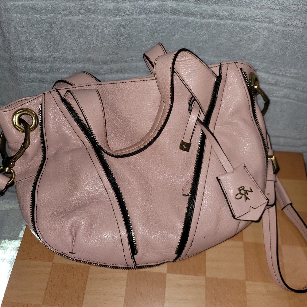 Soft Pink Leather Shoulder Bag by Unknown Brand